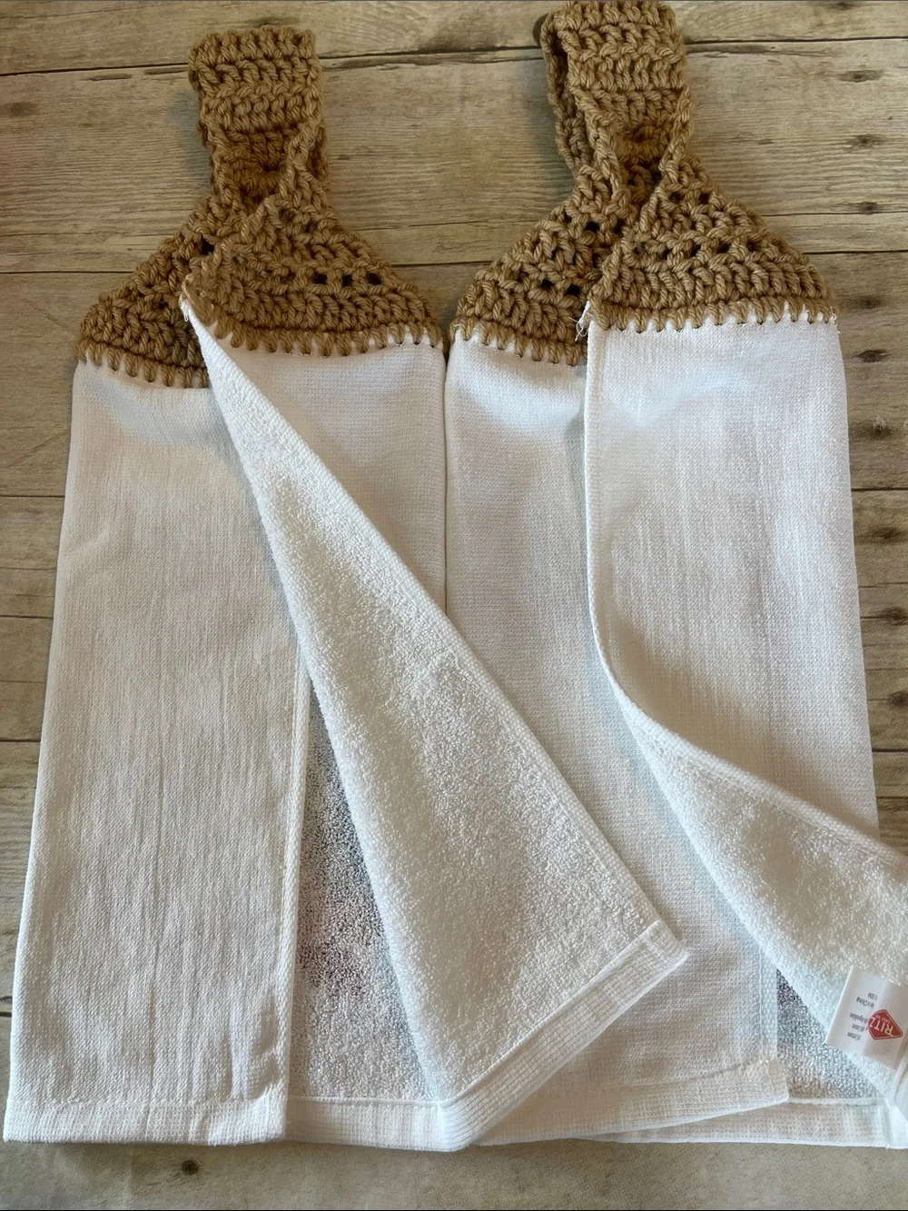 Crochet Top Hand Towel Mushrooms Single Thickness Fall Decor Set of 2